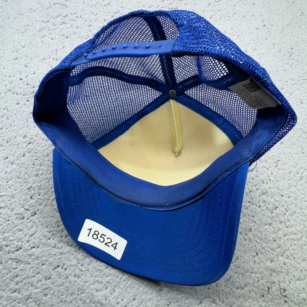 Vintage Desert Storm Hat Cap Snapback Trucker OSFM Blue Patriotic 90s Air Force